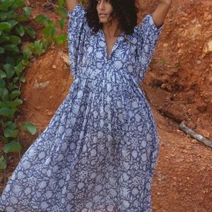 NWT Daughters of India - Kyra Midi Dress - Blue Iris - size M